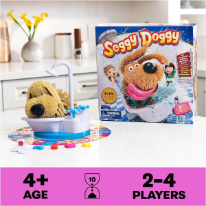 Spin Master Games, Soggy Doggy, the Showering Shaking Wet Dog Award-Winning Kids Game Board Game for Family Night Fun Games for Kids Toys & Games, for Kids Ages 4 and Up