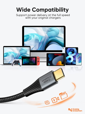 USB C to USB C Cable, Cablecreation Type C Fast Charging USB C Cable 10FT, Double-Braided Exterior Compatible with Ipad Air 5, Galaxy S22 Ultra/S22/S21/S20/S9/S10/S10+,Note 20/10, Macbook, Ipad Mini 6, Ipad Pro 2020, Pixel