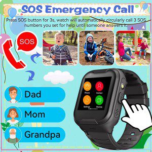 4G GPS Smart Watch for Kids/Elderly Global Waterproof Phone Video Call SOS Emergency Alarm Voice Message Camera GPS Tracker Watch Real-Time Tracking Geo-Fence Touch Screen Senior Boys Girls Gift