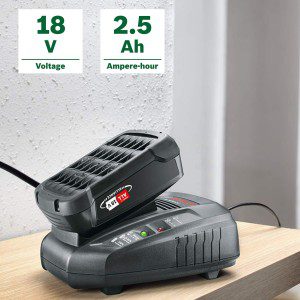 Bosch 18V 2.5 Ah Li-Ion Battery & Fast Charger Starter Set 18 V POWER for ALL (DIY Green Home and Garden Tools)