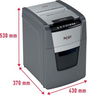 Rexel Optimum Auto Feed+ 100 Sheet Automatic Micro Cut Paper Shredder, P-5 Security, Home/Home Office, 34 Litre Removable Bin, 2020100MAU