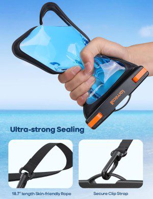 8.3 Inches Large Size Waterproof Phone Pouch Case – [Easy Lock & Heavy Duty] IPX8 Water Proof Cell Phone Dry Bag for Iphone 15 14 13 12 11 XR XS X Pro Max plus Mini, 2 Pcs