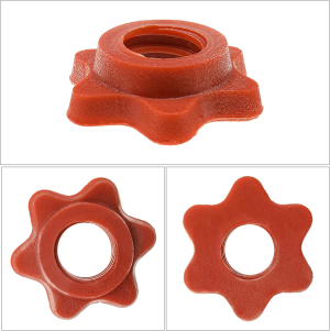 4X 25Mm Barbell Bar Hex Nuts 1 Inch Red Spin-Lock Collars Fitness Equipment Accessories for Lifting Barbells Dumbbell Bars