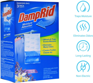 Damprid FG83LV Hanging Moisture Absorber Lavender Vanilla, 3-Pack, 1 Pack, Blue, 3 Count