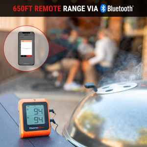 Thermopro Wireless Meat Thermometer of 650FT, Bluetooth Meat Thermometer for Smoker Oven, Grill Thermometer with Dual Probes, Smart Rechargeable BBQ Thermometer for Cooking Turkey Fish Beef