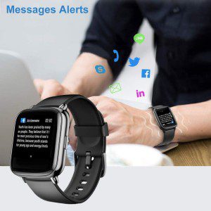 Smart Watch Fitness Tracker 1.69″ Touch Screen Waterproof 24 Sports Modes with Body Temperature Heart Rate Blood Oxygen Monitor Sleep Quality Tracker 15 Days Battery Life Call & APP Message Reminder for Iphone Android Phones