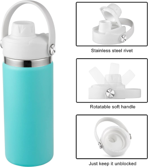 DBIW Lid for Hydro Flask 32 40 Oz Wide Mouth, Replacement Lids Compatible with Hydro Flask Wide Mouth Water Bottle, Top Spout Lid with Handle, Wide Mouth Lid Chug Cap Accessories