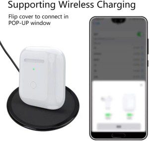 SIKENAI Wireless Charging Case Replacement Box for Airpods 1 2 Charging Case Compatible with Airpods 1/2 with Bluetooth Pairing Sync Button(No Earbuds) White