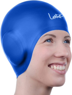 Swim Caps Ear Protection 3D – Swimming Cap for Women Men – Silicone Swim Cap Waterproof – Fits Long Hair & Short – Adult Swim Cap – Youth Swim Cap – Swim Hats