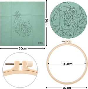 Embroidery Kit with Pattern Instructions for Adult Beginner, DIY Cross Stitch Kits Contain Embroidery Cloth with Floral Pattern, Plastic Hoop, Needles and Threads, Embroidery Crafts for Home Decor.