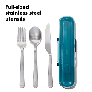 OXO Prep & Go Reusable Utensil Set Silver