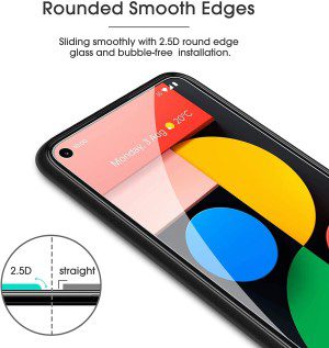 T Tersely [3-Pack] Screen Protector for Google Pixel 5, (Case Friendly) Anti-Scratch Anti-Bubble Tempered Glass Clear HD Screen Protector for Google Pixel 5