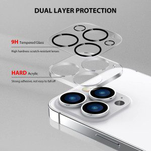 [3 Pack] ZUSLAB Camera Lens Screen Protector for Iphone 14 Pro/Iphone 14 Pro Max Tempered Glass Anti-Scratch 9H Hardness HD Clear