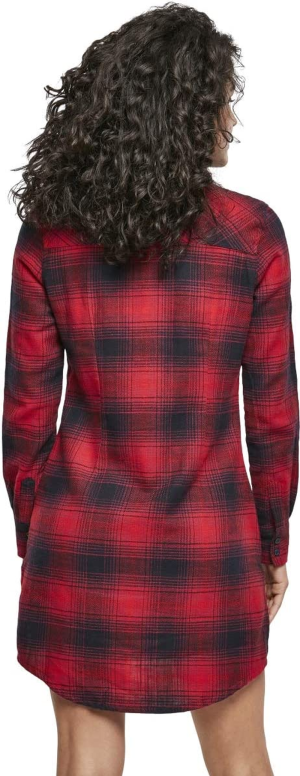 Urban Classics Women’S Ladies Check Shirt Dress, Dark Blue/Red