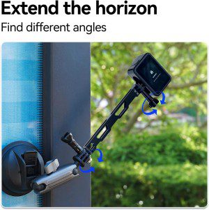 TELESIN Aluminum Camera Extension Rod,Nvg Helmet Mount Extension Adapter,Selfie Stick Extension Handle Grip for Gopro Hero 11 10 9 8 7 Insta360 X3 ONE X2 DJI Action 3 2 Extension Arm Mount Accessories