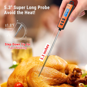 Thermopro TP01A Digital Meat Thermometer with Long Probe Instant Read Food Cooking Thermometer for Grilling BBQ Smoker Grill Kitchen Oil Candy Thermometer