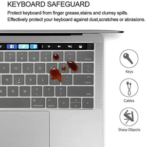 T Tersely Silicone Keyboard Cover Case Skin Protector for Macbook Pro with Touch Bar 13.3 Inch A2289 A2338 (M1/M2 Chip) A2251 2020 2022/16 Inch A2141 2019 Touchbar Protective Skin (Black)