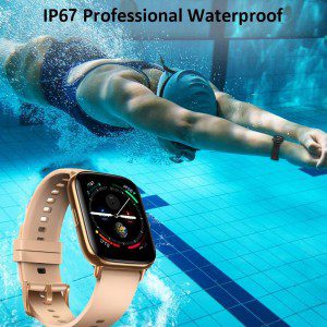 Smart Watch Fitness Tracker 1.69″ Touch Screen Waterproof 24 Sports Modes with Body Temperature Heart Rate Blood Oxygen Monitor Sleep Quality Tracker 15 Days Battery Life Call & APP Message Reminder for Iphone Android Phones