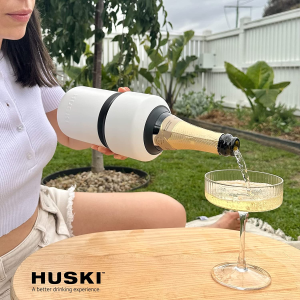 Huski Wine Cooler | Premium Iceless Wine Chiller | Keeps Wine Cold up to 6 Hours | Award Winning Design | New Wine Accessory | Fits Some Champagne Bottles | Perfect Gift for Wine Lovers (Champagne)