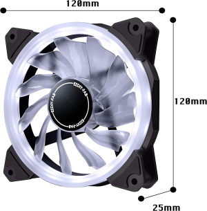 EZDIY-FAB 120Mm PWM White Single Ring Fan, White LED PWM Case Fan for PC Case, High Airflow Quiet and Radiators(4-Pin) – 3 Pack