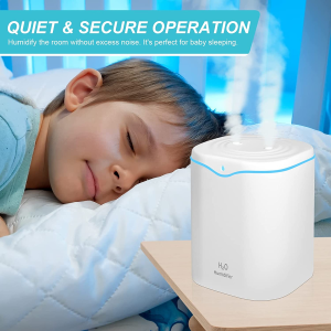 SPURUPS Humidifiers for Bedroom, 2L Cool Mist Humidifier for Bedroom, USB Portable Desk Humidifier, Quiet Ultrasonic Humidifier with 2 Mist Modes and 7-Color Light, Auto Shut-Off, for Travel & Home.