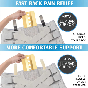 Lower Back Brace for Pain Relief – Removable Stays for Customized Support – Suitable for Men and Women – Ideal for Herniated Disc and Sciatica – Two Sets of Adjustable Stiffness