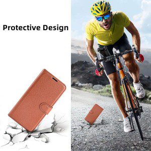 T Tersely Case Cover for Samsung Galaxy S23 Ultra (2023), Premium Protective PU Leather Wallet Case with Card Slots for Samsung Galaxy S23 Ultra 6.8″- Brown