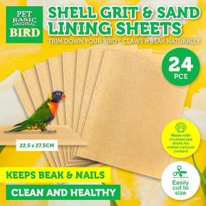 [24PCE] Pet Basic Cage Liner, Sheets Shell and Sand Grit, Absorbent, Easy-To-Clean, and Perfect for All Types of Small Pets, Keep Your Pet’S Habitat Clean