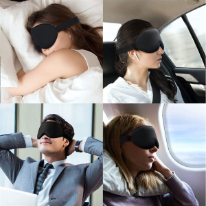 Qukeein Cotton Sleep Eye Mask – Light Blocking Mask, Includes Travel Pouch, Soft, Comfortable, Blindfold, 100% Handmade, for Travel/Sleeping/Shift Work ,1 ,1.0 Count