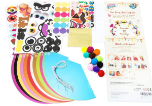 24 Pcs Party Hats Birthday Activity Kit with Stickers – Kids Fun Arts & Crafts. Make Your Own Animal & Monster Theme Party Favors & Game Supplies. Christmas & Thanksgiving Decoration