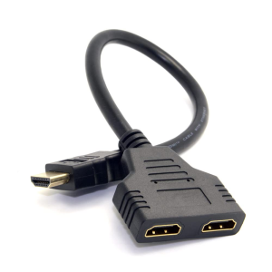 JSER HDMI Male to 2 HDMI Female 1 in 2 Out Splitter Cable Adapter Converter