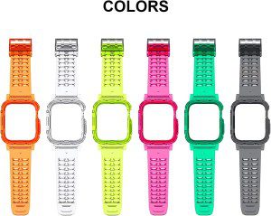 ZUSLAB Iwatch Bumper Case Band Strap for Apple Watch Series 6/5/4/3/2/1/SE 42Mm 44Mm – Orange