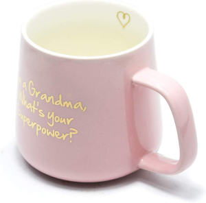 Coffee Mug for Grandma Mothers Day – I’M a Grandma What’S Your Superpower Ceramic Tea Cup – Birthday Presents for Mothers and Grandma Pink 350Ml 12Oz (Grandma)