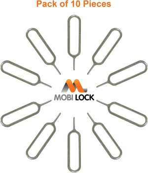 Sim Card Tray Removal Tool (Pack of 10) | Sim Card Pin | Sim Card Tool Compatible with All Iphone (14, 13, X, Pro and All Iphone Series), Samsung, HTC, and All Smartphone Devices – by Mobi Lock