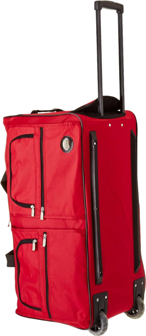 Rockland Rolling Duffel Bag, Red, 30-Inch, Rolling Duffel Bag