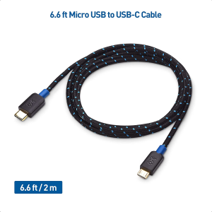 Cable Matters USB C to Micro USB Cable (Micro USB to USB-C Cable) with Braided Jacket 2M in Black