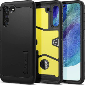 SPIGEN Tough Armor XP Case Designed for Samsung Galaxy S21 FE 5G (2022) Impact Shock Proof Kickstand Hard Cover – Black