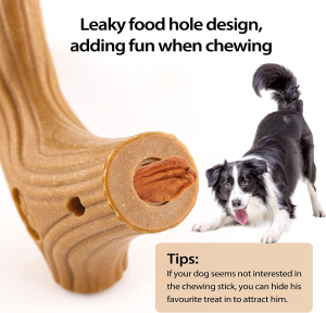 Dog Chew Toy for Aggressive Chewers, Tough Teething Stick with Real Pine Wood Flavor for Small Medium Breeds