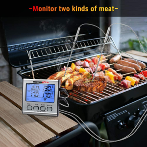 Thermopro TP17 Digital Meat Thermometer with Dual Temperature Probe Large Backlight LCD Food Thermometer with Timer for Kitchen Oven BBQ Cooking Thermometer