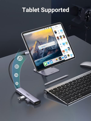 UGREEN USB C to USB Hub 4 Ports, Aluminum USB C Dongle Thunderbolt 3 to Multiport Adapter with 4 USB 3.0 Port for Macbook Pro/Air 2020/2019, Ipad Pro, Dell, Chromebook, and More