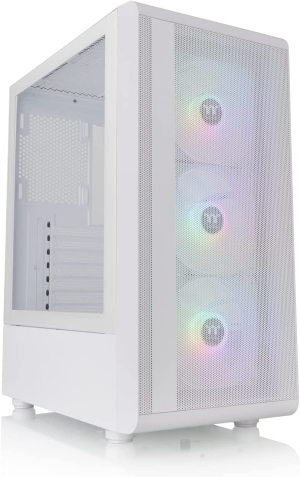 Thermaltake View 200 ARGB Tempered Glass Mid Tower Case Snow Edition, CA-1X3-00M6WN-00, White