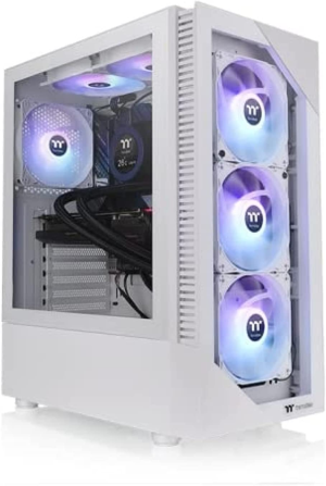 Thermaltake View 200 ARGB Tempered Glass Mid Tower Case Snow Edition, CA-1X3-00M6WN-00, White