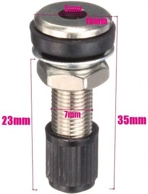 2Pcs Car Motocycle Tyre Tire Valve Tubeless Metal Valve Stems with Dust Caps