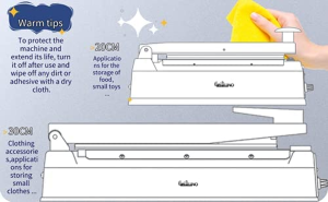 Heat Sealer for Plastic Bags,8-Inch, Commercial Bag Sealers, Shrink Wrap Machine, Mylar Bag Sealer, Heiguno