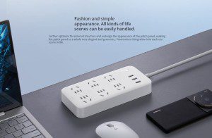 Xiao Mi Power Strip International Travel Powerboard with USB Ports (6 Outlet 3 USB)