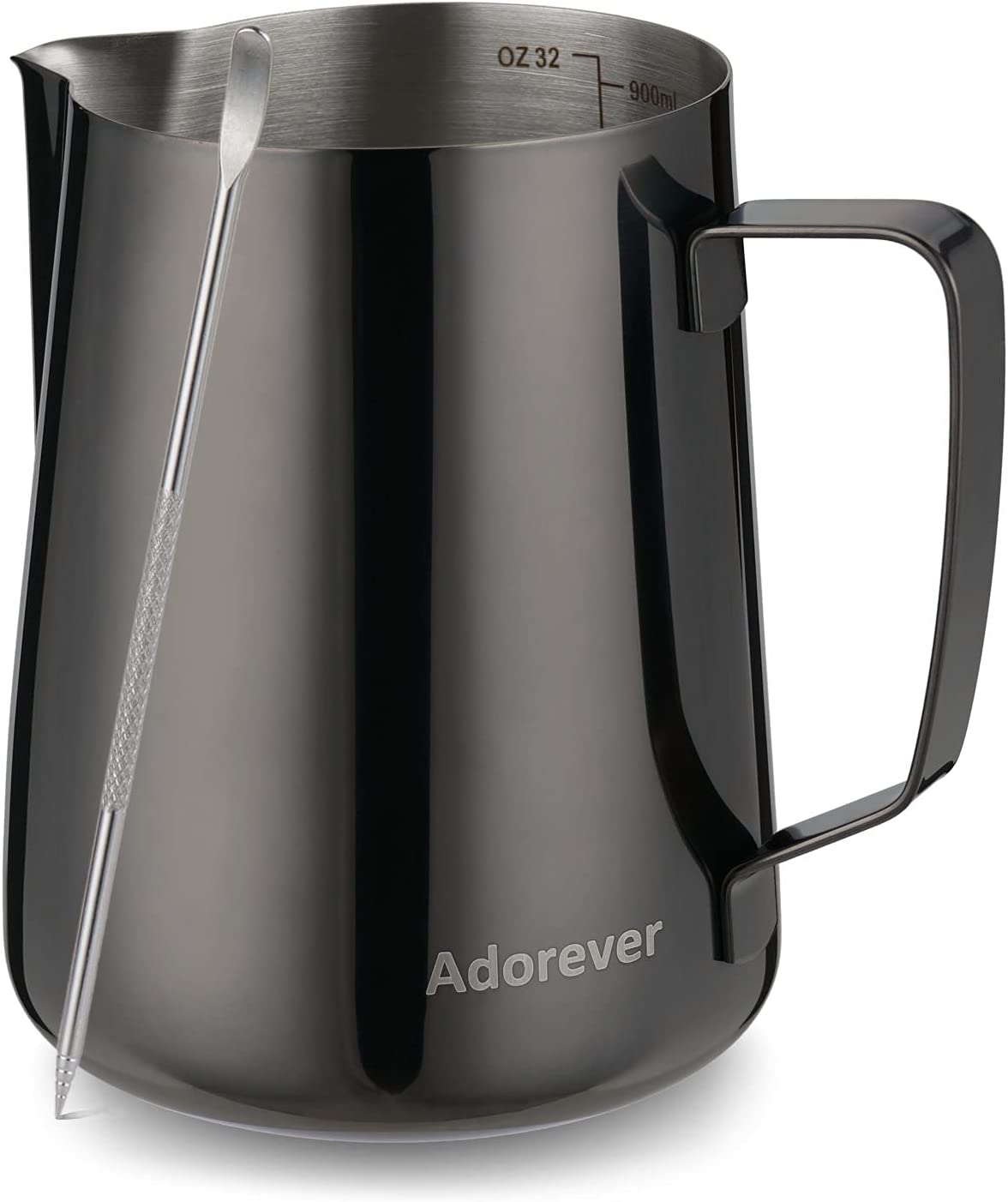 Adorever Milk Frothing Pitcher 350ml/600ml/900ml/1500ml (12oz/20oz/32oz/50oz) Steaming Pitchers Stainless Steel Milk/Coffee/Cappuccino/Latte Art