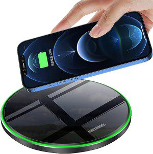 Wireless Charger Fast Wireless Charging Pad 20W Max Compatible with Iphone 11 12 13 14 15 Pro Max/12 13 Mini/Xs Max/Xr/Xs/X/8/8Plus,Galaxy S23/S22/S21/S20/Note 20/10, Airpods Pro Etc. (No AC Adapter)