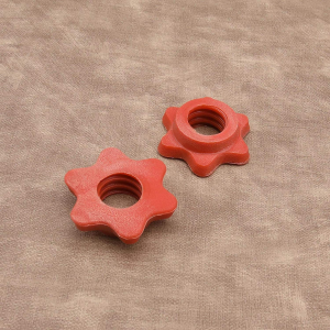 4X 25Mm Barbell Bar Hex Nuts 1 Inch Red Spin-Lock Collars Fitness Equipment Accessories for Lifting Barbells Dumbbell Bars