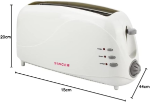 Singer 2 Slice Plastic Toaster,