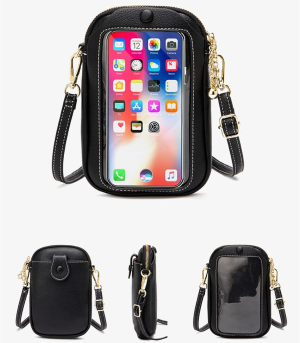 Women Small Crossbody Shoulder Bag Touch Screen Cell Phone Pouch Purse Wallet PU Leather Shoulder Messenger Handbag